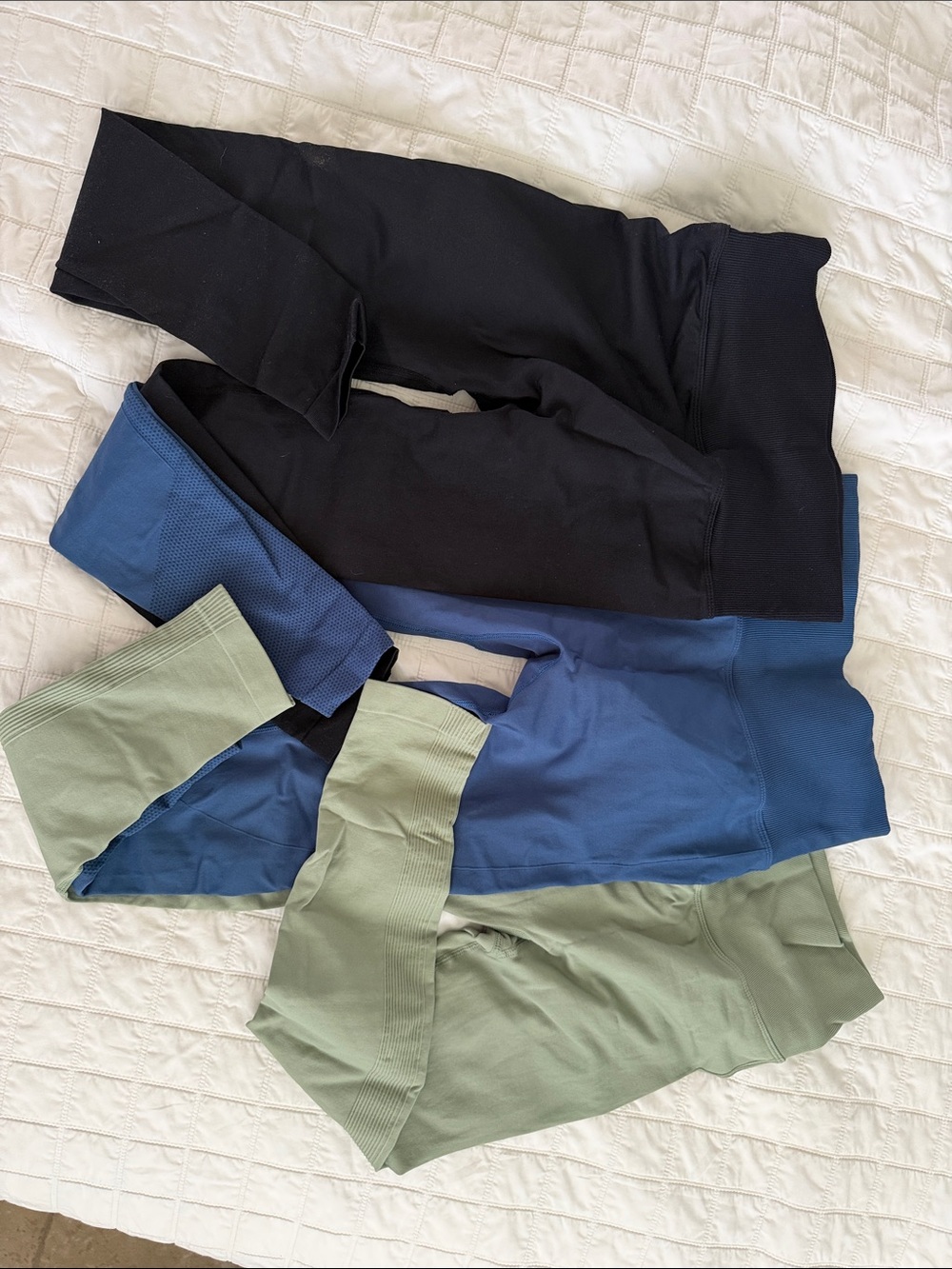Kids Seamless Stretch Leggings - Black, Blue, Olive